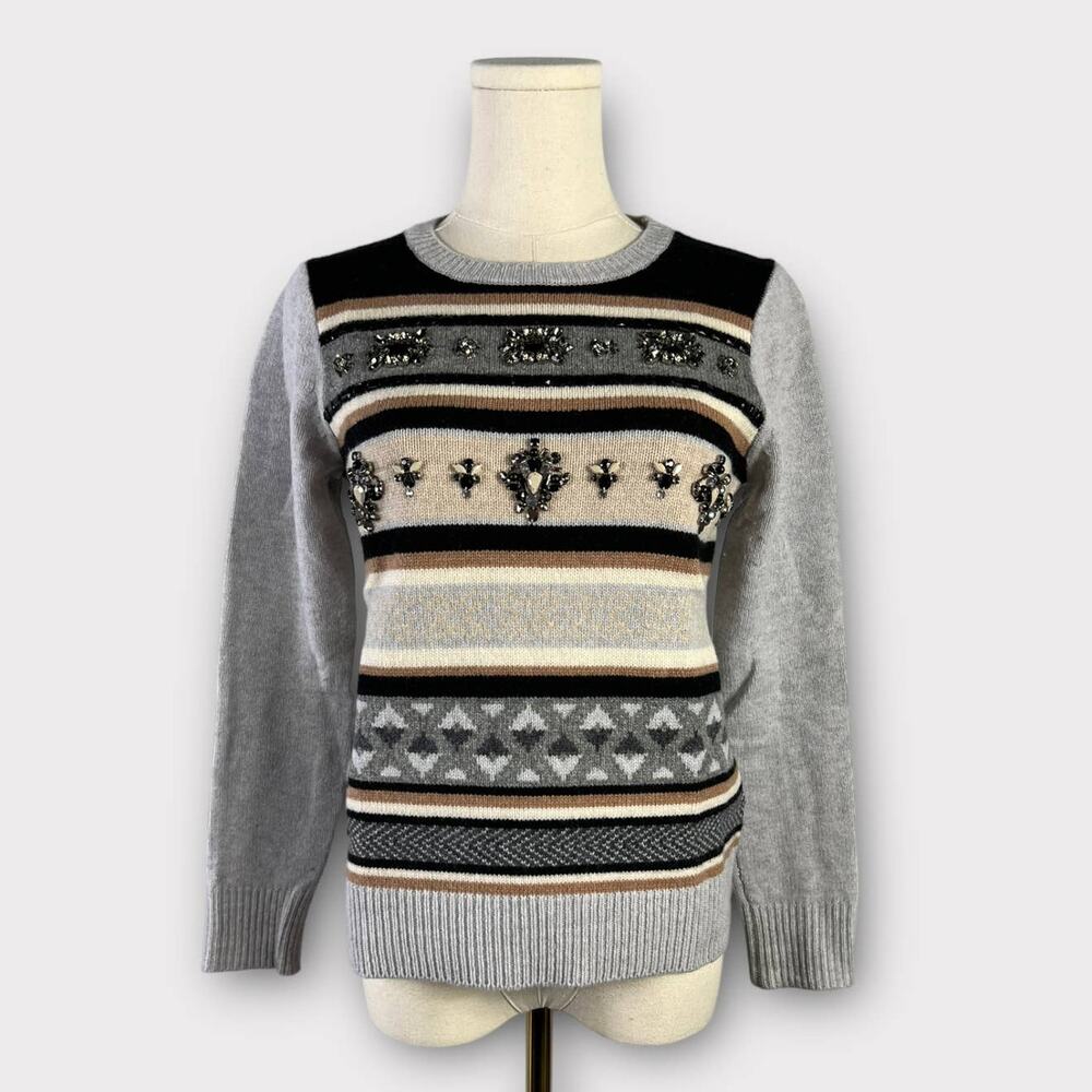 J.Crew Jeweled Fairisle Wool Sweater XS